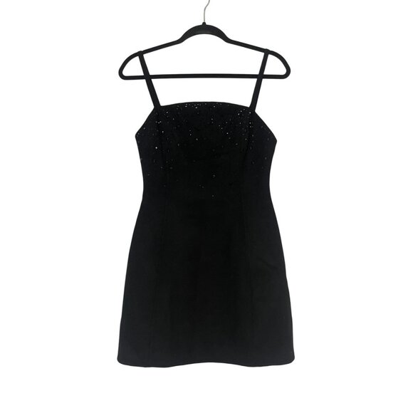 Massimo Dutti Womens Mini Dress Small Black Beaded Semi Prom 9210/954 NWT - Picture 1 of 16